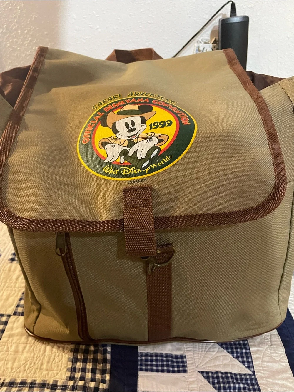 Disney 1999 Disneyana Convention Canvas Safari Adventure Mickey Backpack Bag